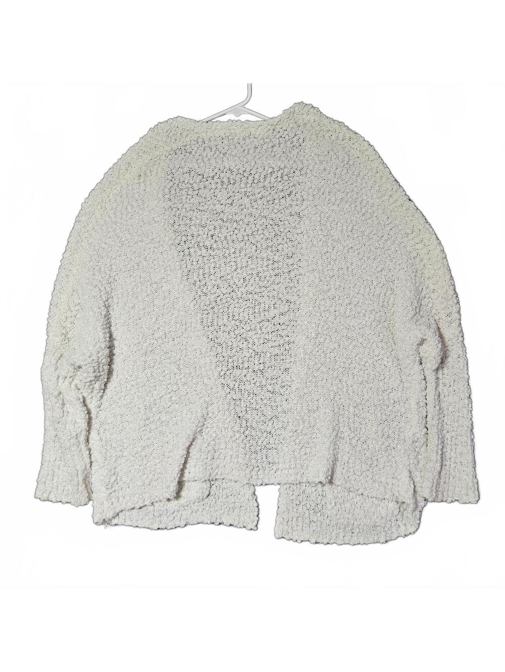 SHEIN Women's White Size S Cozy Textured Open Front Cardigan Sweater Soft Knit